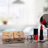 Walnut Wooden Engagement Ring Box Double Open Lid Ring Organizer