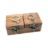 Walnut Wooden Engagement Ring Box Double Open Lid Ring Organizer