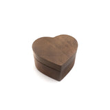 Walnut Wood Engagement Ring Box Heart Shaped Ring Organizer