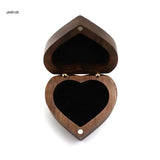 Walnut Wood Engagement Ring Box Heart Shaped Ring Organizer