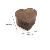 Walnut Wood Engagement Ring Box Heart Shaped Organizer