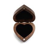 Walnut Wooden Engagement Ring Box Heart Shaped Ring Organizer