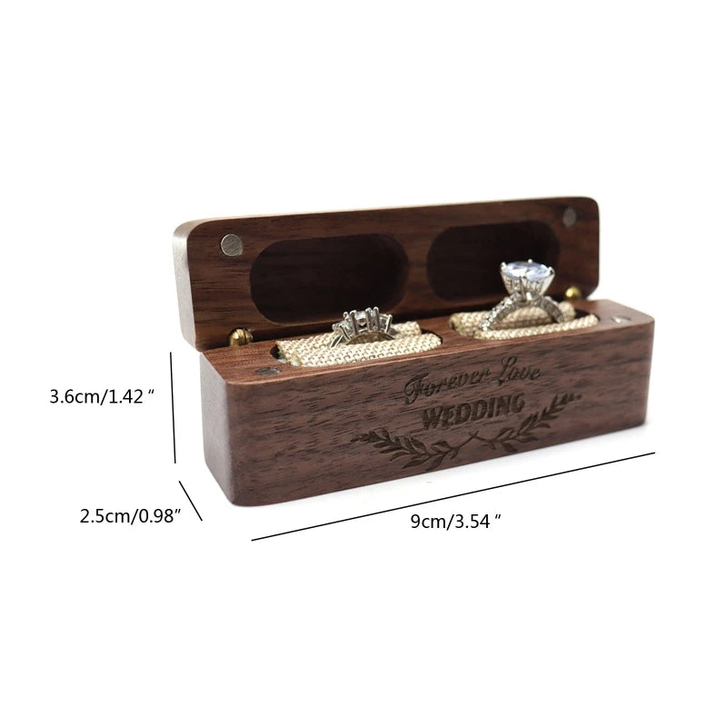 Walnut Wooden Ring Box Proposal Wedding Gift