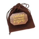 Walnut Wooden Engagement Ring Box Solid Wood We Are Married Ring Organizer