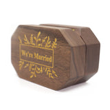 Walnut Wooden Engagement Ring Box Solid Wood We Are Married Ring Organizer