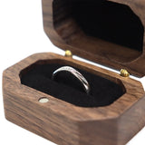 Walnut Wooden Engagement Ring Box Solid Wood We Are Married Ring Organizer