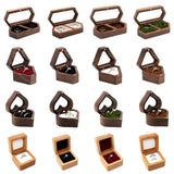 Walnut Wooden Jewelry Box for Wedding Ring Proposal Ceremony