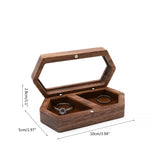 Walnut Wooden Jewelry Box Wedding Ring Proposal Ceremony Diamond Ring Box