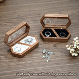 Walnut Wooden Jewelry Box Wedding Ring Proposal Ceremony Diamond Ring Box