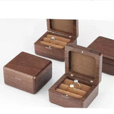 Walnut Wooden Ring Box Earrings Jewelry Storage Box