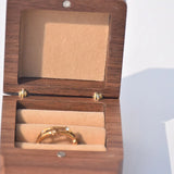 Walnut Wooden Ring Box Earrings Jewelry Storage Box