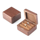 Walnut Wooden Ring Box Earrings Jewelry Storage Box