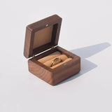 Walnut Wooden Ring Box Earrings Jewelry Storage Box