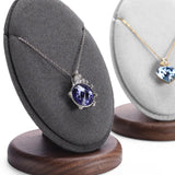 Walnut Jewelry Display Rack Pendant Necklace Vertical Stand