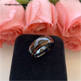 Tungsten Wedding Band with Opal and Koa Wood Inlay 8MM