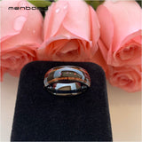 Tungsten Wedding Band with Opal and Koa Wood Inlay 8MM