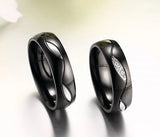 CZ Couple Ring 316l Stainless Steel Engagement Jewelry