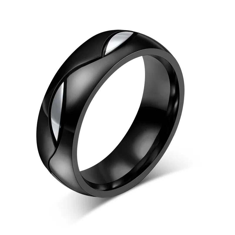 CZ Couple Ring 316l Stainless Steel Engagement Jewelry