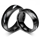 CZ Couple Ring 316l Stainless Steel Engagement Jewelry