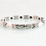 Black/White Ceramic Plated Stainless Steel Men's Hand Bracelets