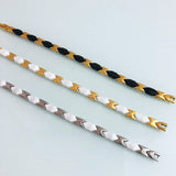 Black/White Ceramic Plated Stainless Steel Men's Hand Bracelets