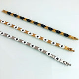 Black/White Ceramic Plated Stainless Steel Men's Hand Bracelets
