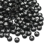 Flat Round Acrylic Letter Beads Alphabet Loose Spacer Beads Supplies