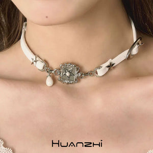 Leather Metal Star Necklace for Women Party Jewelry