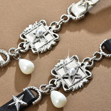 Leather Metal Star Necklace for Women Party Jewelry