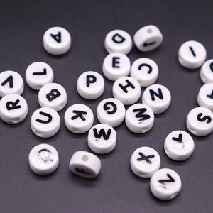 Letter Ceramic Beads For Jewelry Making Necklace Bracelet Alphabet Spacer Beads