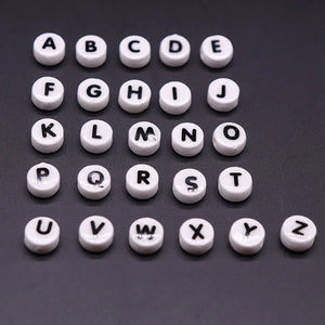 Letter Ceramic Beads For Jewelry Making Necklace Bracelet Alphabet Spacer Beads