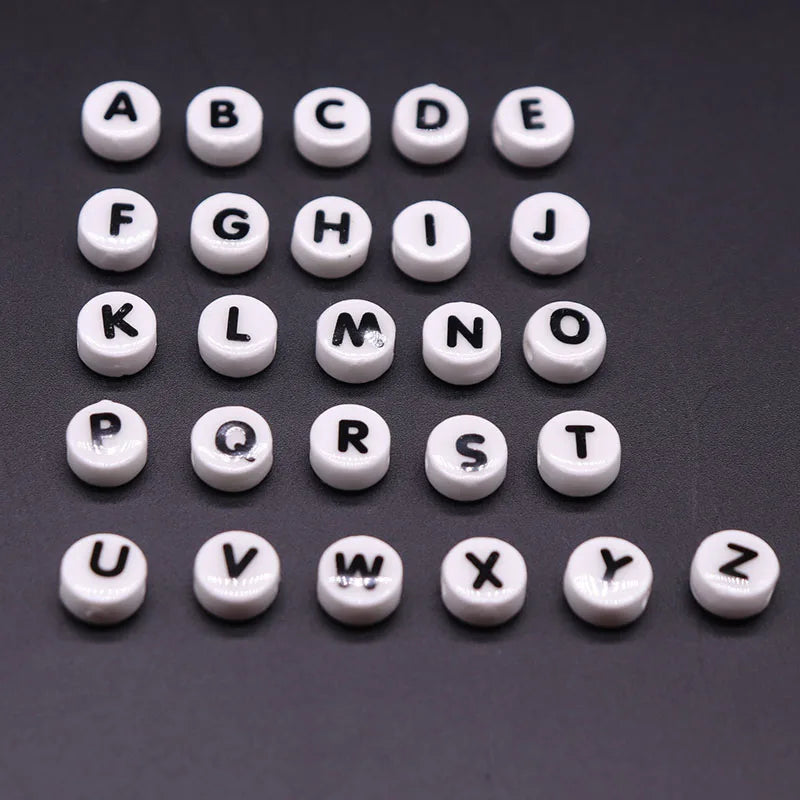 Letter Ceramic Beads For Jewelry Making Necklace Bracelet Alphabet Spacer Beads