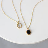 Opal Pendant Necklace Titanium Steel Plated 18K Vintage Wedding Jewelry