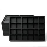 Black/White PU Leather Jewelry Pallet Necklace Tray Storage Organizer