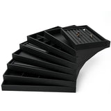 Black/White PU Leather Jewelry Pallet Necklace Tray Storage Organizer