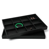 Black/White PU Leather Jewelry Pallet Necklace Tray Storage Organizer