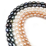 Pink Oval Freshwater Pearl Beads Strand for DIY Jewelry