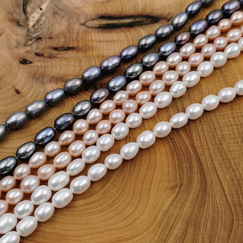 Pink Oval Freshwater Pearl Beads Strand for DIY Jewelry