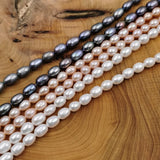 Pink Oval Freshwater Pearl Beads Strand for DIY Jewelry
