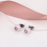 Pink Geometric Ceramic Earrings Christmas Gift