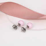Pink Geometric Ceramic Earrings Christmas Gift