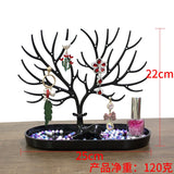 Pink Rose Red Deer Jewelry Set with Storage Display Stand Tray Tree