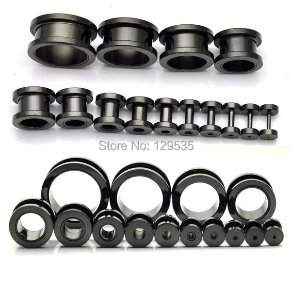 Pulley 2 colors titanium steel Punk Men Screw Back pierced earrings