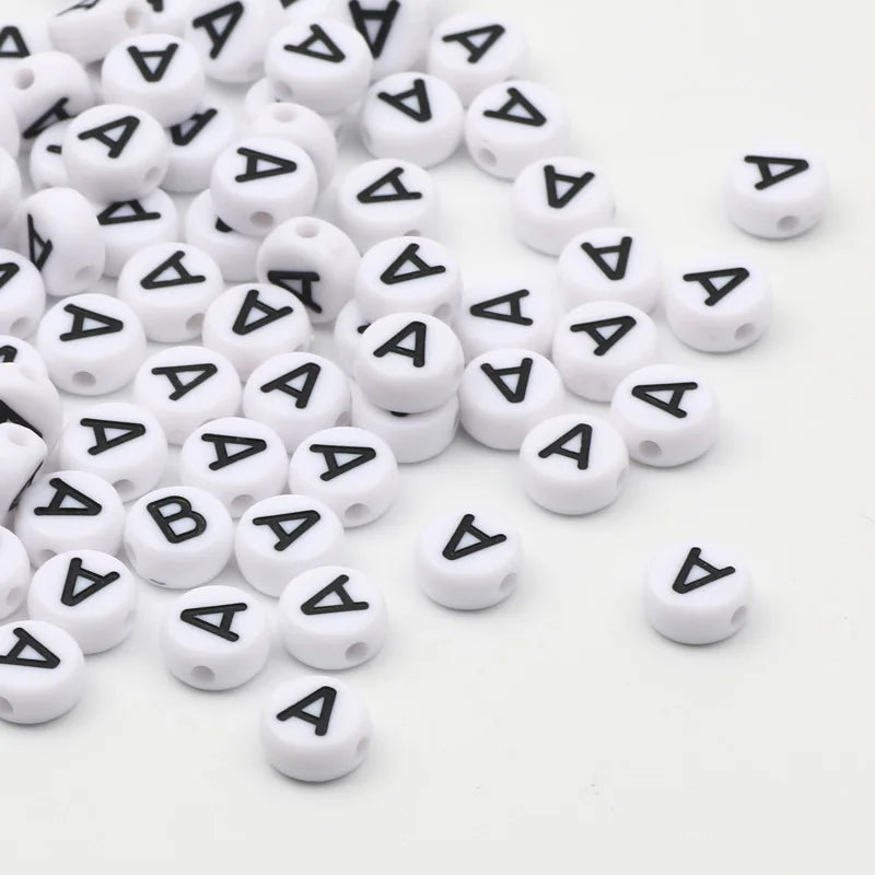 Round Acrylic Letter Beads A-Z Alphabet Spacer Beads Jewelry Making DIY