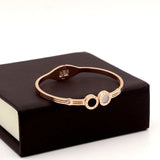 Black/White Shell Bangle Crystal Roman Numerals Bracelet Love Cuff Bangle