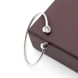 Black/White Shell Bangle Crystal Roman Numerals Bracelet Love Cuff Bangle B026