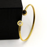 Black/White Shell Bangle Crystal Roman Numerals Bracelet Love Cuff Bangle B026