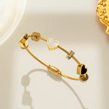 Shell Heart Stainless Steel Bangles Bracelets for Women