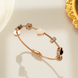 Shell Heart Stainless Steel Bangles Bracelets for Women