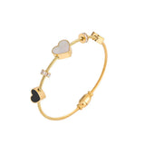 Shell Heart Stainless Steel Bangles Bracelets for Women